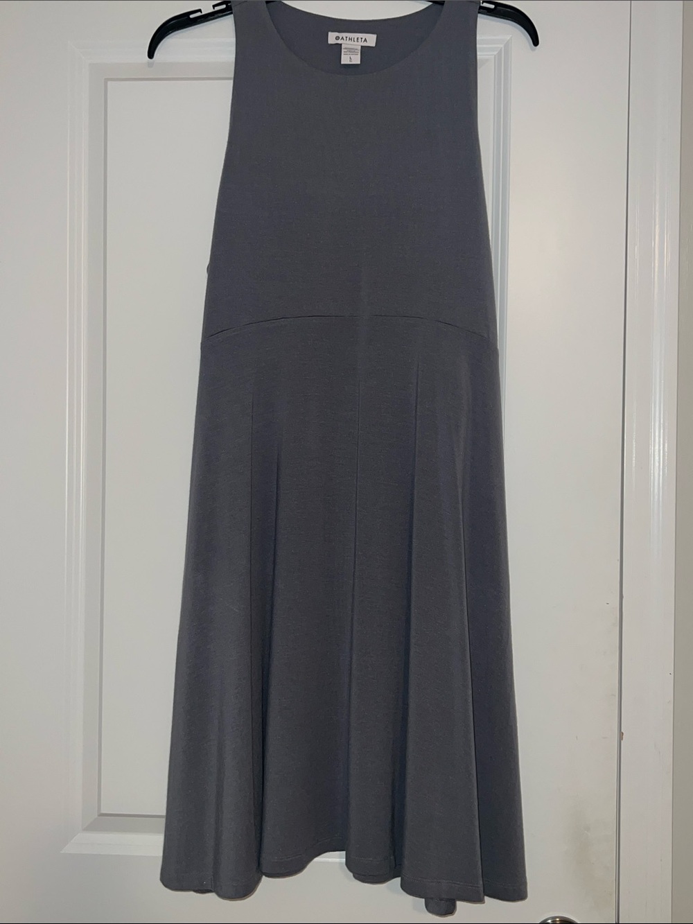 Athleta Charcoal Sleeveless A-Line Midi Dress-Skirt